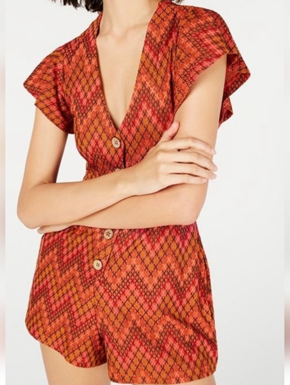 Free People Knit Zig Zag Phoenix Romper